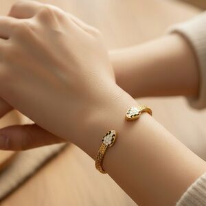 Designer inspired Gold and White Bracelet